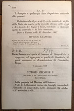 Urago-Mella 1867 Royal Decree