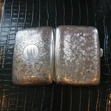Sterling Silver Cigarette Case Pattern Front and back , initialled. Walker&Hall