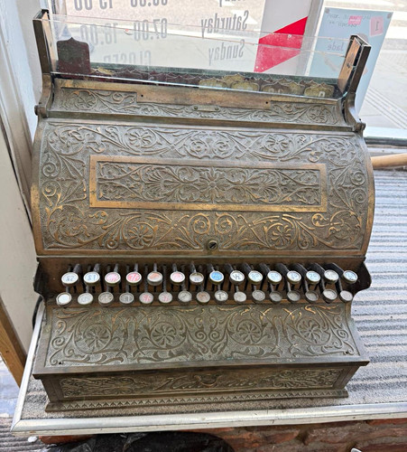 Antique ornate cash register - antique,