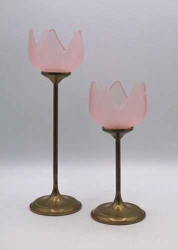 Brass stemmed and pink - brass,