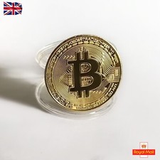Fine Gold Plated Bitcoin Collectible Coin Physical BTC Casascius, Gift, 40mm, UK