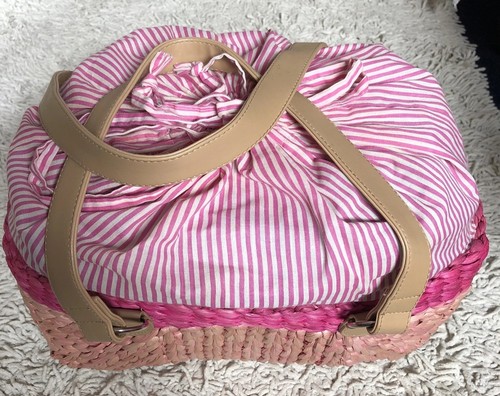 Straw beach bag large vintage - beach,