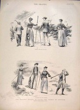 Original Old Antique Print