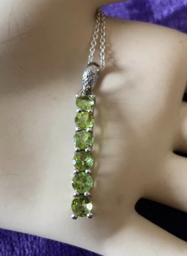 Large peridot pendant 925 - large,