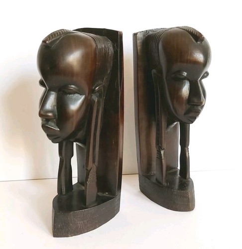 Bookends pair dark wood - of,