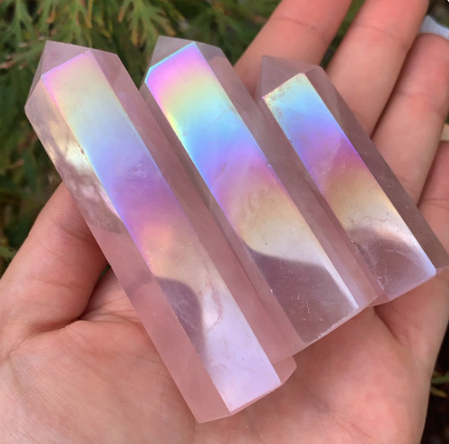 Aura rose quartz point - aura,