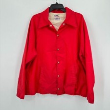 Vintage Coachman Basic Jacket Mens M Red Coach Sportswear Snap Front Indie NYC