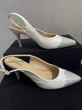 Lotus Airlind White/Silver Sling Back Shoes Size 7