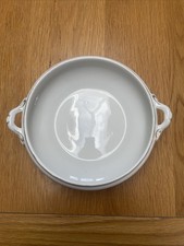 Losol Ware Twin Handle White With Gold Design Serving Dish