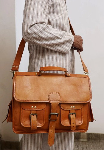 Leather vintage laptop - vintage,