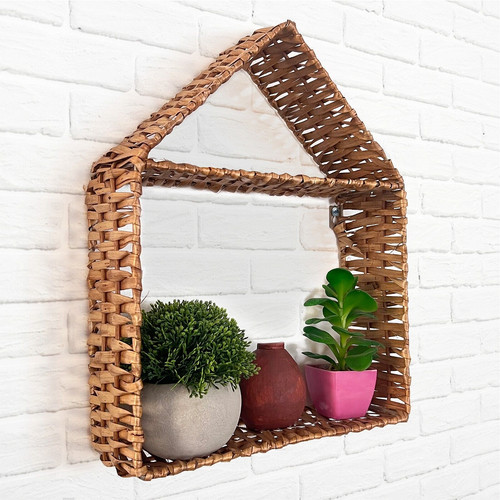 Wicker wall display shelf for - wall,