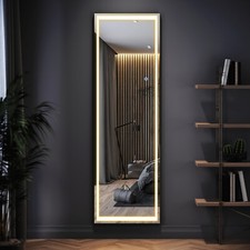 LED Full Length Mirror with Illuminated Light Freestanding/Wall Mounted 150×40cm