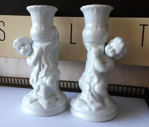 Matching pair white glazed - matching,