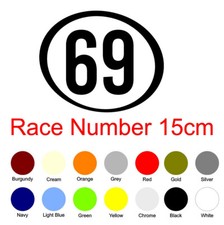 Race Number 15cm Vinyl Stickers Scooter Leg Shield Motorcross Bike Racing Decal