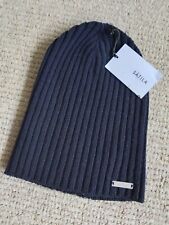 Adult SATILA of SWEDEN 80% Wool Rib DARK NAVY Skull BEANIE Hat Toque UNISEX Tags