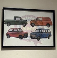 BMC Austin Morris Mini Countryman Traveller Van Pick-Up Garage Wall Art Poster