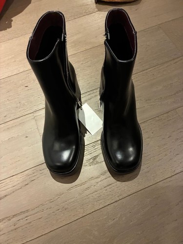 Black platform ankle boots - black,