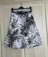 Coast Women's Black & White Lined Floral A Line Midi Skirt - Ladies Size UK 12