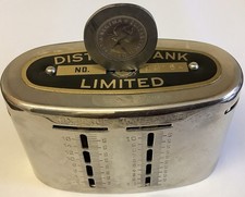 Vintage “DISTRICT-BANK LIMITED”Savings Box. C/w UNIQUE Sixpence Key