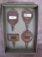 ? Vintage Solid Wood & Metal Cheese Markers Soft Mild Hard Sharp Dinner Party 