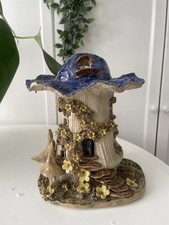 1980s Fairy Lamp Night Light Pottery Retro Mushroom Fantasy Nursery Pixie Vtg