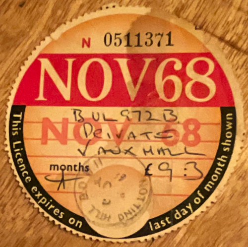 Nov 1968 vehicle excise - 1968,