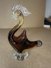 Vintage Hand Blown Brown &