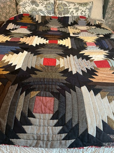 Antique quilt log cabin - antique,