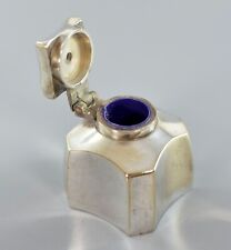 ANTIQUE CHROMED BRASS INKWELL