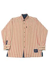 Edwards Heavies 100% Cotton Long Sleeve Striped Shirt Size M/L