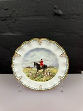 Royal Crown Derby Cabinet Plate Hunting Scene Lombardy Fluted Plate 26 cm No 3