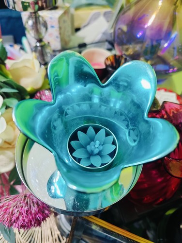 Candle holder teal blue - candle,