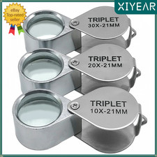 Jewelers Eye Loupe Pocket Magnifier Magnifying Glass Jewelry Diamond 10-30X