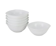 6x White Soup Rice Bowls Opal