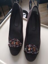 Ladies Suede Court Shoes, By  Roberto Vianni, Brown, Size  7