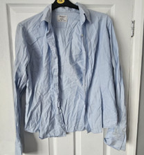 T. M. Lewin Ladies Blue Work Shirt UK Size 16 - Needs Cufflinks
