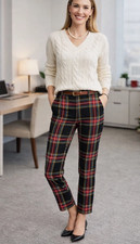 J CREW Ruby Pants Sz 4 Tartan