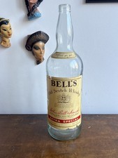 Giant Large 4.5 L Vintage Bell’s Old Scotch Whisky Glass Bottle With  Label