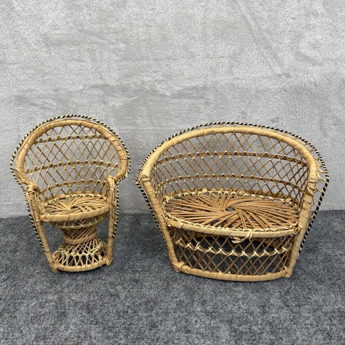 Mini wicker rattan doll - wicker,