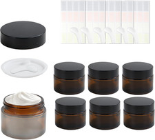 6Pcs Small Amber Glass Jars