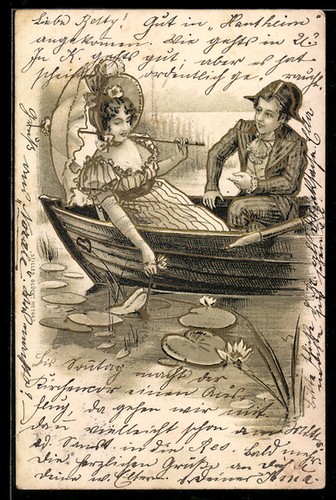 Mint postcard pair - mint,