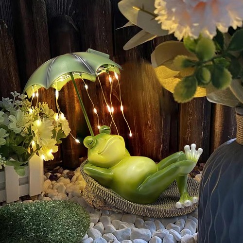 Solar frog garden ornaments - frog,