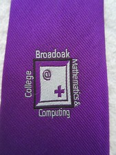 SCHOOL PURPLE COLLEGE BROADOAK MATHS COMPUTING 3 INCH tie NECKTIE 