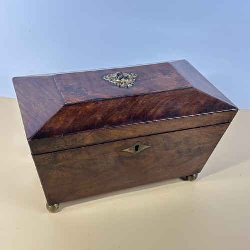Wooden tea caddy antique 19th - wooden,