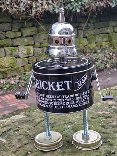 Handmade tin robot just - tin, for