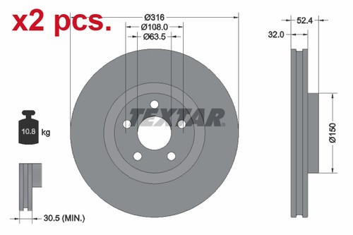 Pcs front brake - brake, rotors