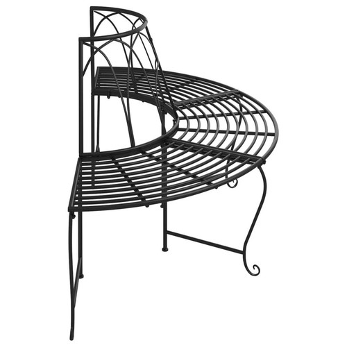 Half round garden bench tree - round,