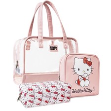 Hello Kitty Girls Toiletry Bags Set of 3 Pieces Cosmetic Travel Make Up