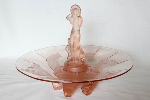 Art deco pink glass juno - deco,