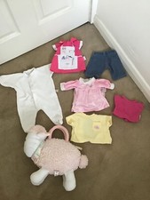 ZAPF CREATION BABY BORN DOLLS CLOTHES + BABY ANNABELL MUSICAL LAMB HANDBAG